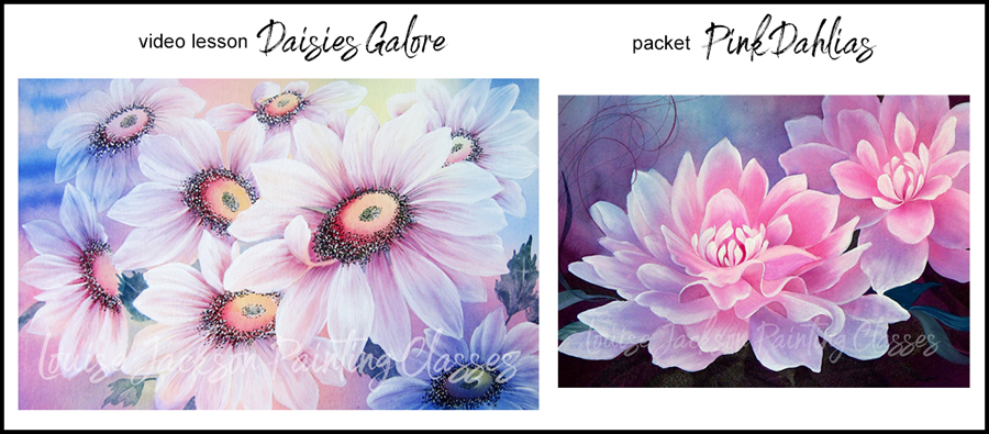 Video lesson Daisies Galore and Painting Packet Pink Dahlias