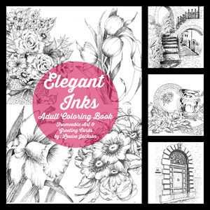 Elegant Inks Coloring Book by Louise Jackson