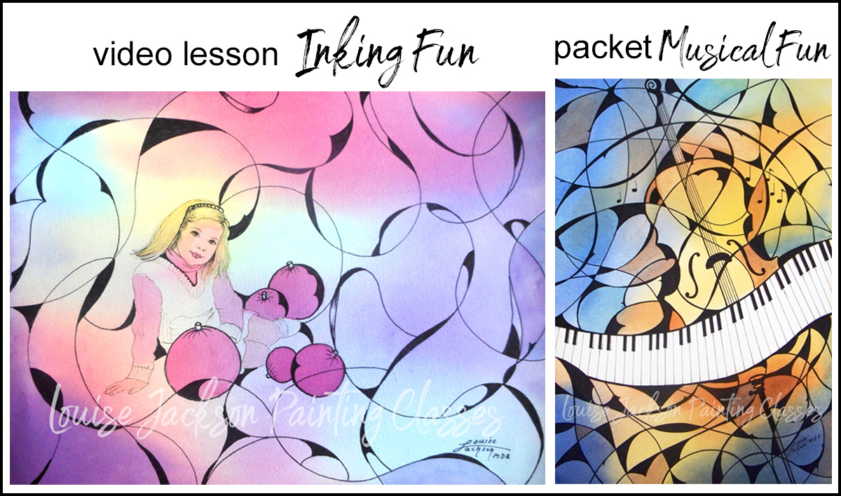 video lesson "inking fun" and packet image "musical fun"