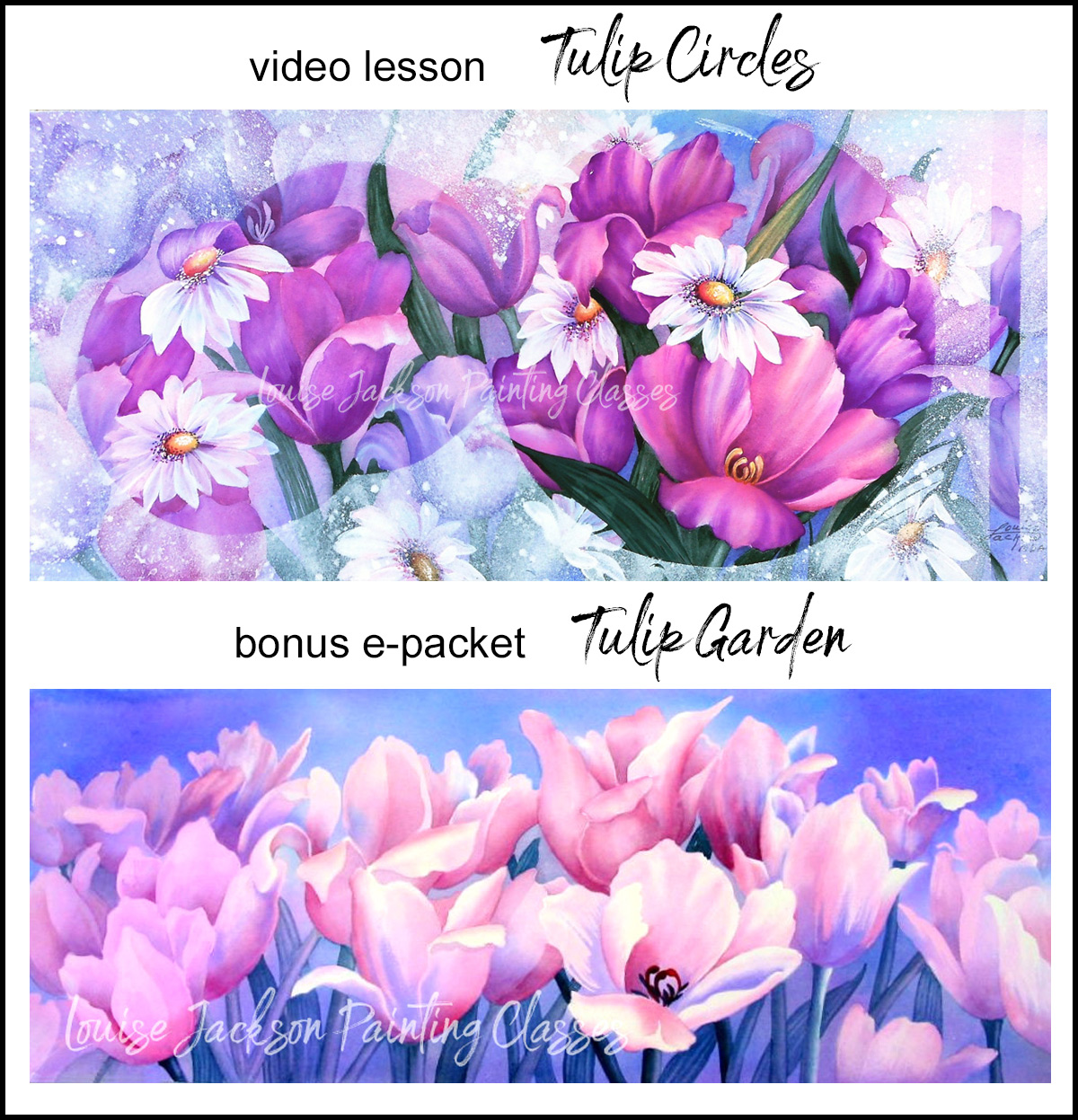 video lesson Tulip Circles and bonus e-packet Tulip Garden